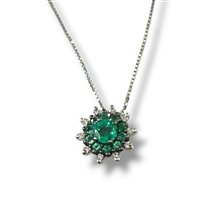 Necklace Gianni Pace Woman in White Gold Smeraldo STO-01
